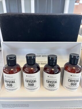 Hotel Collection Crystal Oud Body Wash & Care Set - Black Caps, Brown Bottles